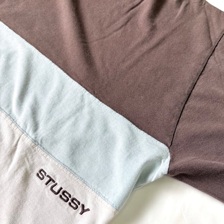 90's OLD STUSSY 紺タグ Border LS Tee Lサイズ USA製