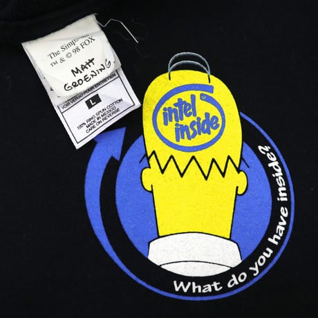 90's intel inside "SIMPSONS" 両面 プリント Tシャツ XLサイズ