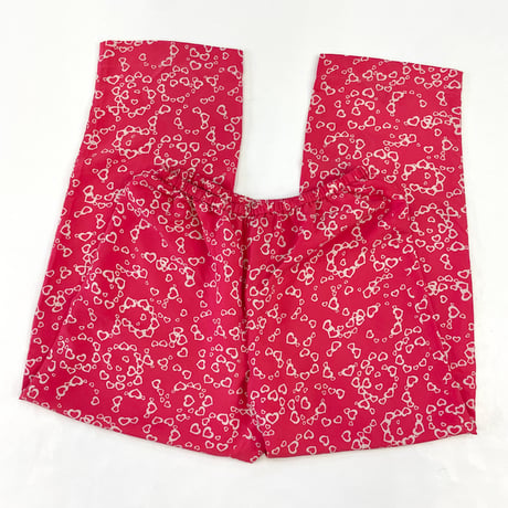 "Women's" ～00's LANDS' END "Heart" "Set Up" Silk Shirt Pants