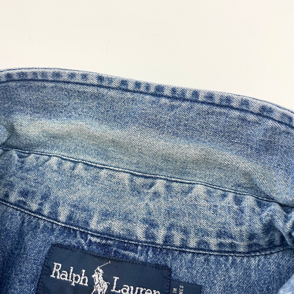 Ralph Lauren BLAIRE デニムBDシャツ M 90s ポニーロゴ 90s Ralph Lauren 