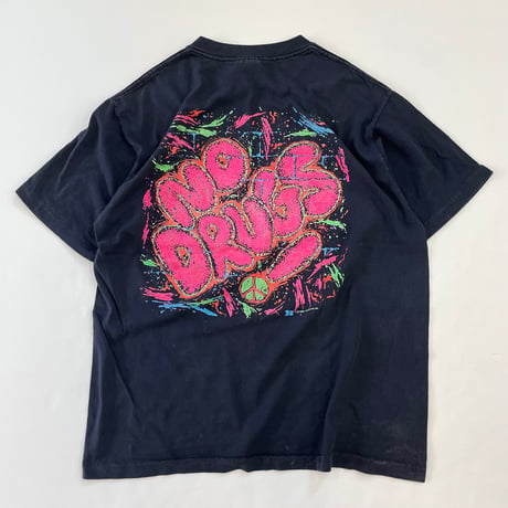 80's SOF Tee "No Drugs☮" "両面" Tシャツ XLサイズ USA製