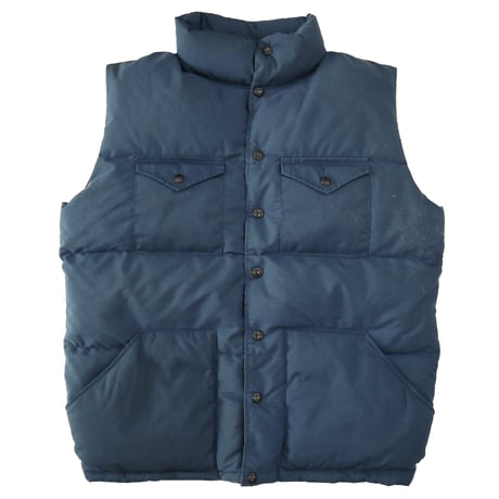 80's THE NORTH FACE 茶タグ "黒ラッカー" ダウンベスト Navy Lサイズ USA製
