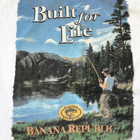 80's～ OLD Banana Republic "Built for Life" Tシャツ (fits L)