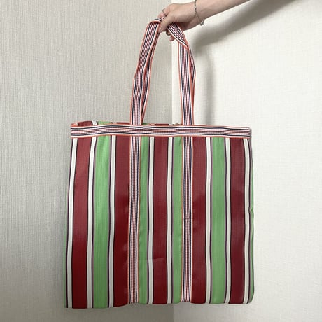 'New' Ethnic Random Stripe Mesh Tote Bag Large