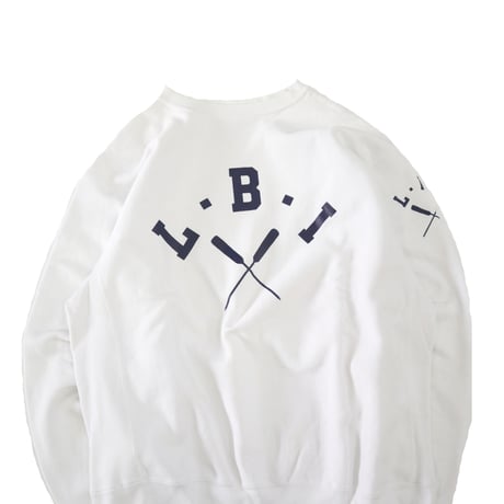80’s CHAMPION RW SWEAT "L.B.I" 袖プリント White XLサイズ USA製