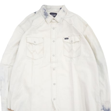 90's～ Wrangler "Bleach" Denim Western Shirt XXLサイズ