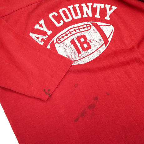 70's CHAMPION "JAY COUNTY" Football Tee Mサイズ USA製