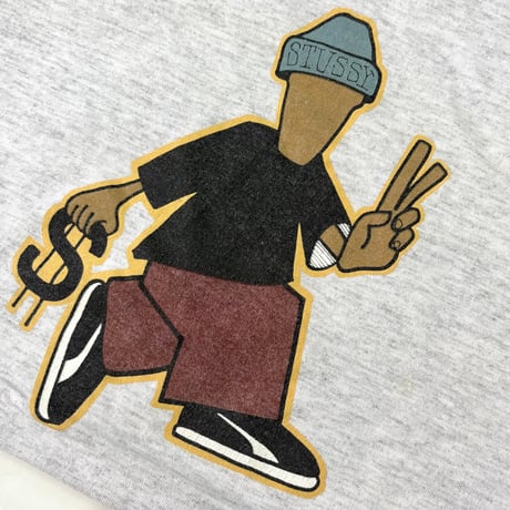 80's～90's OLD STUSSY 黒タグ "Peace and Prosperity" XLサイズ USA製