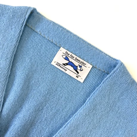 80's JC PENNY "The FOX Sweater" Acrylic Cardigan Mサイズ USA製