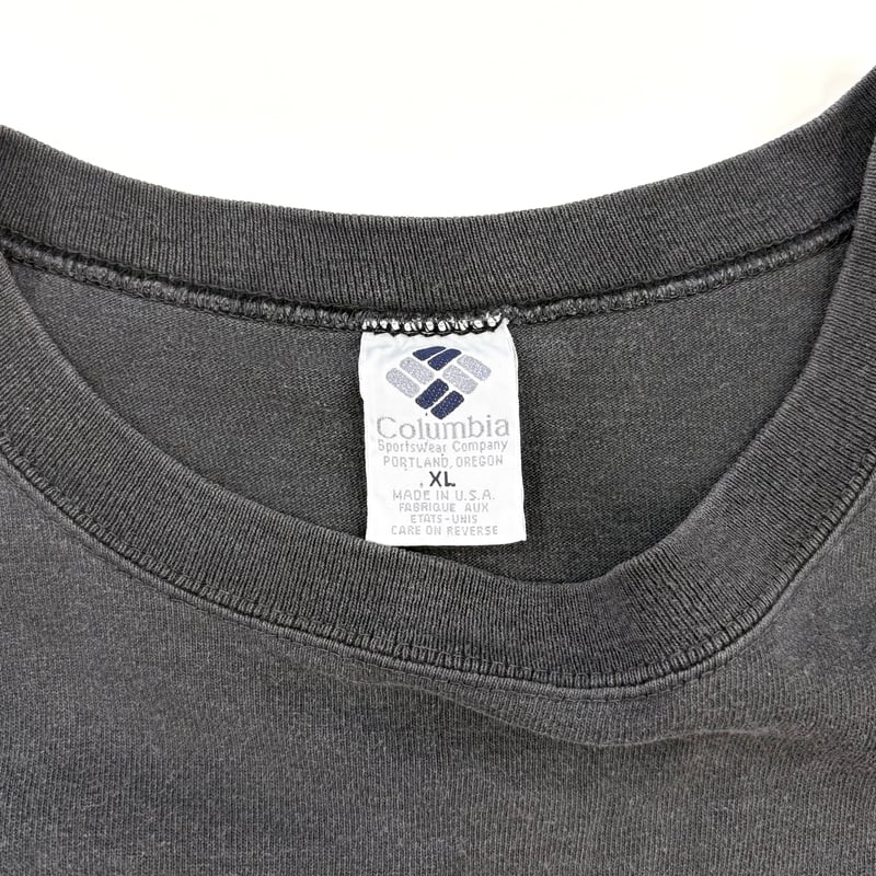 80s 90s USA製　胸ポケットTシャツ スーパーフェード　ブラック 80s〜90s フェード黒Tシャツ 左胸ポケット付き