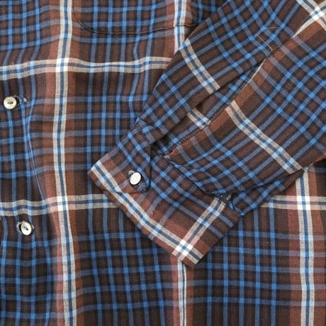 "Good Color" 50's～60's Single Needle レーヨン チェック シャツ Lサイズ