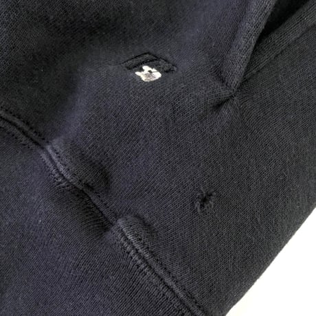 90's Russell "Half Button" "Black" Solid Sweat Parka Lサイズ USA製