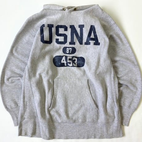 80's CHAMPION RW SWEAT PARKA "USNA" "3段" XLサイズ USA製