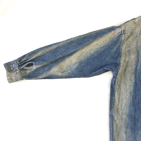"Super Fade" 70's～ unknown Race Up Denim Shirt (fits XL)