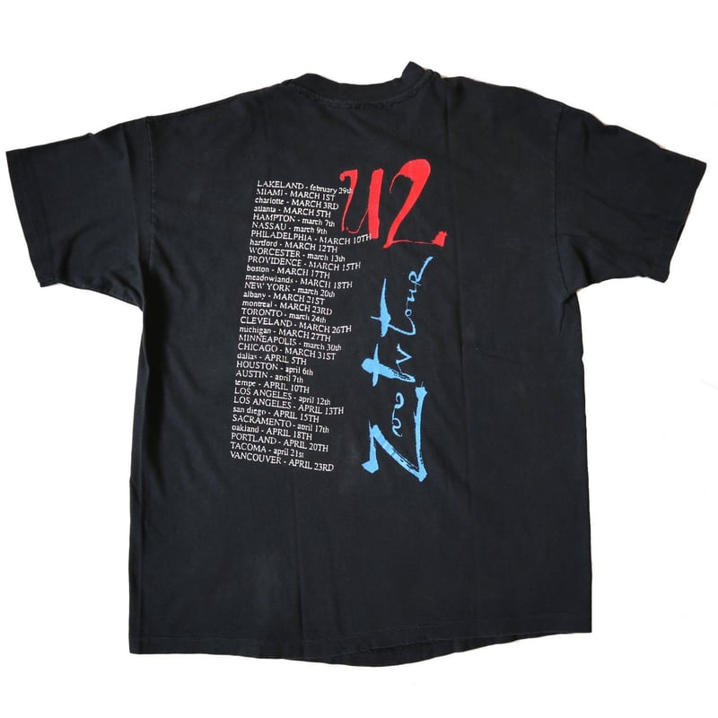 U2TシャツバンドT両面プリント名盤ヨシュアトゥリー大ロック黒ブラック