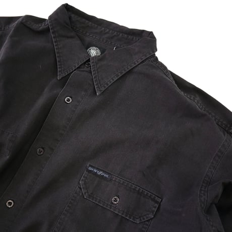 "Big Size" 90's DKNY Jeans "Solid Black" Shirt XXLサイズ