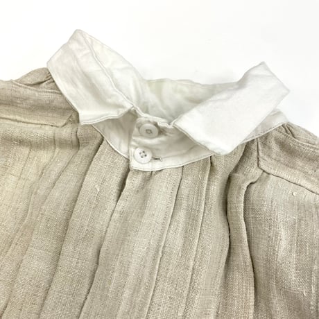 50's～ unknown Antique Linen LS One Piece
