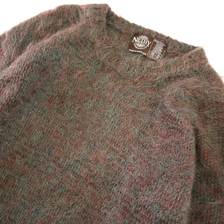 "Big Size" 80's～ NETHY "Mohair78％" Crew Neck Sweater Scotland製