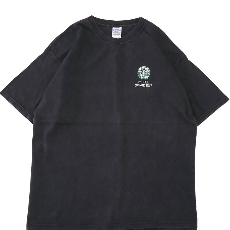 スターバックス　両面プリントtシャツ　90s〜00年　フェード　雰囲気最高 スターバックス両面プリントtシャツ90s〜00年フェード雰囲気最高