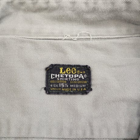 60's Lee "マチ付き" Chetopa Work Shirt 15 1/2 USA製