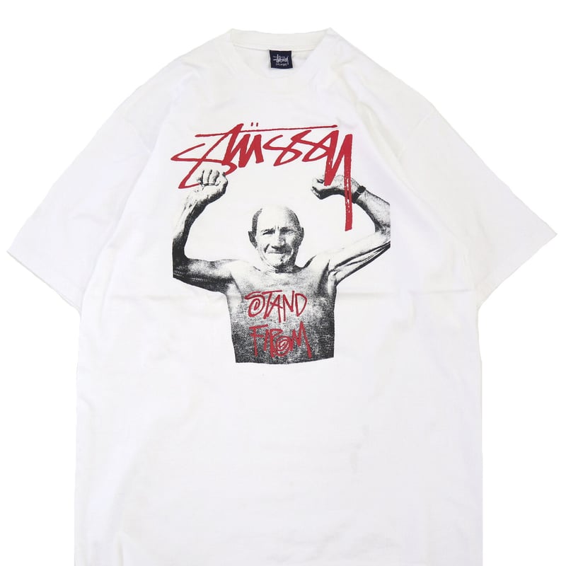 Old Stussy ステューシー フリース シャツ柄デザイン無地ワンポイント