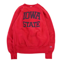 90's～ CHAMPION RW SWEAT "IOWA STATE" Red Lサイズ MEXICO製