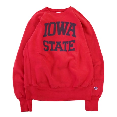 90's～ CHAMPION RW SWEAT "IOWA STATE" Red Lサイズ MEXICO製