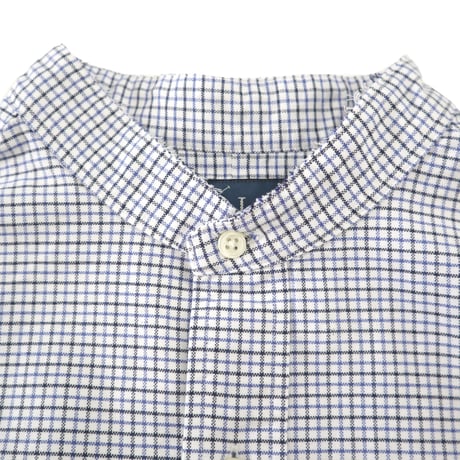 90's Ralph Lauren "Cut off" Band Collar Plaid Shirt Lサイズ
