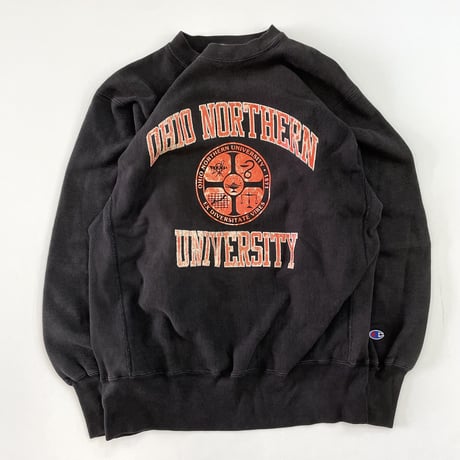 90's CHAMPION RW SWEAT "OHIO～" "Black" XLサイズ USA製
