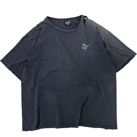 "boro" "Black Fade" 90's Patagonia "Block Logo" Tシャツ XLサイズ USA製