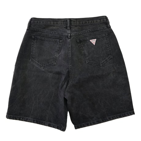90's GUESS Black Denim Buggy Short Pants USA製
