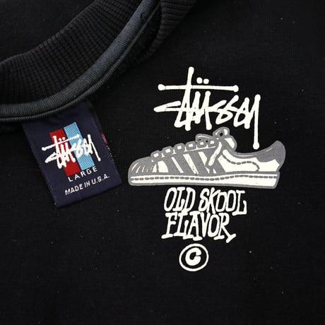 90's～ OLD STUSSY "OLD SKOOL" Sweat Lサイズ USA製