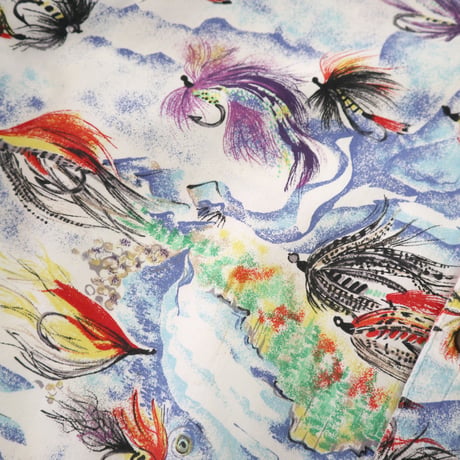 90's Patagonia "Pataloha" "毛針柄" SS Shirt (fits L)