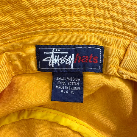 90's OLD STUSSY "Stock Logo" Bucket Hat S/M TAIWAN製