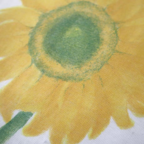 ～90's Hanes "Sun Flower" 染み込み プリント Tシャツ XLサイズ USA製