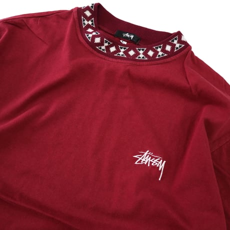 80's OLD STUSSY "ジャガード" Tシャツ Lサイズ USA製