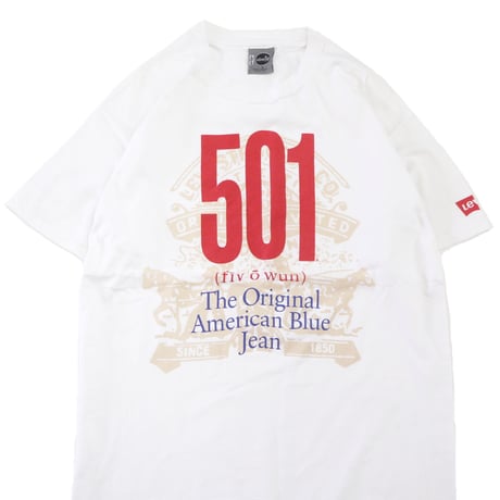 90's Levi's silver Tab "501" プリント Tシャツ  Lサイズ USA製
