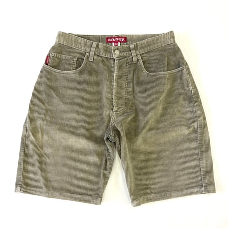 90's OLD STUSSY "太畝" Corduroy Short Pants W32 USA製