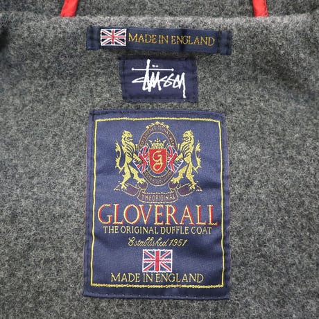 STUSSY×GLOVERALL Wool Duffle Coat GREY Mサイズ ENGLAND製