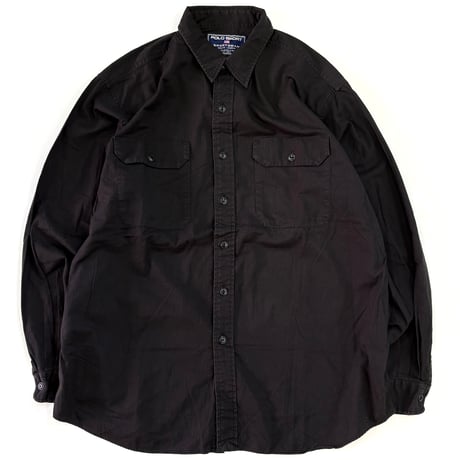 90's Polo Sports "Black" "HBT" Cotton Shirt XLサイズ