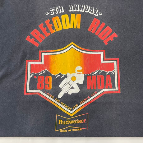 80's Stedman "Harley Davidson" "Budweiser" "両面" Tシャツ XLサイズ USA製