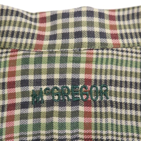 60's～70's McGREGOR オープンカラー レーヨン チェック シャツ Lサイズ USA製