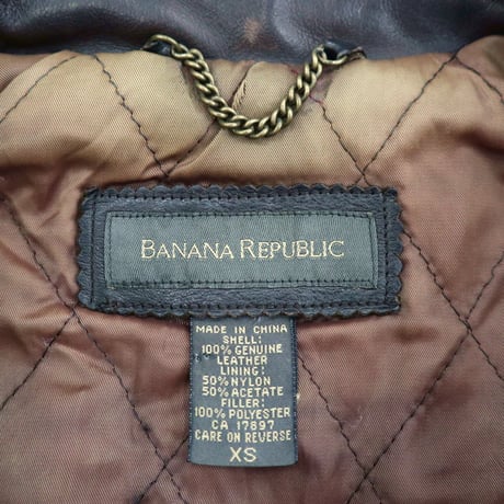 ～00's Banana Republic Single Leather Jacket Dark Brown XSサイズ