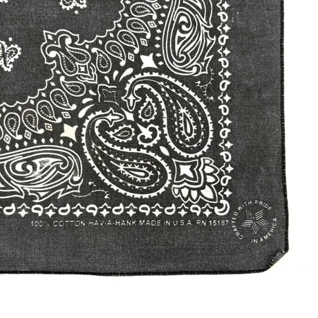 70's～80's "Black/Navy Paisley" All Cotton Bandana (sold separately)