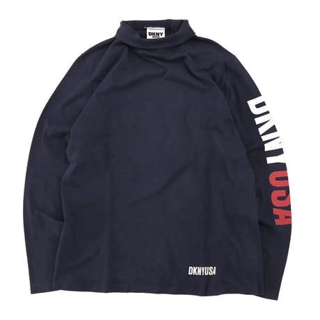90's～ DKNY JEANS モックネック LS Tシャツ USA製