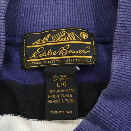 80's～90's Eddie Bauer "Wide Border" LS Tee Lサイズ