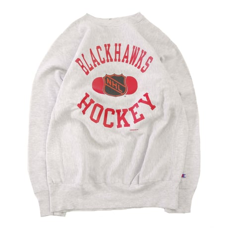 90's CHAMPION RW SWEAT "BLACKHAWKS HOCKEY" Grey XXLサイズ USA製