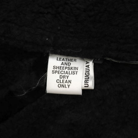 "All Black" unknown Sheepskin Mouton Sherpa Jacket URUGUAY製
