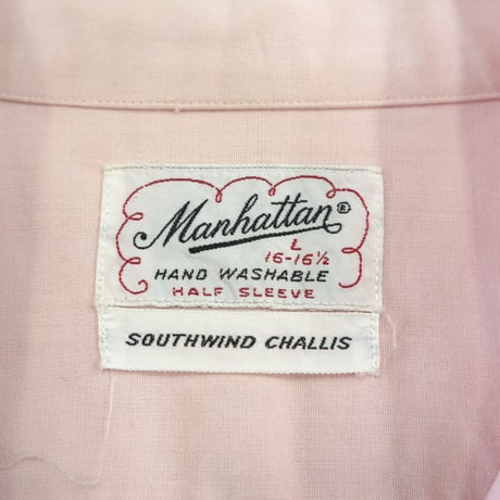 "Special Color" 50's Manhattan Open Collar Rayon Shirt Lサイズ USA製