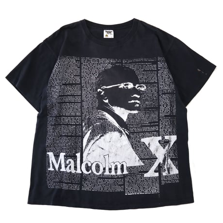 90's Malcolm X 両面 プリント Tシャツ BLACK  XLサイズ USA製